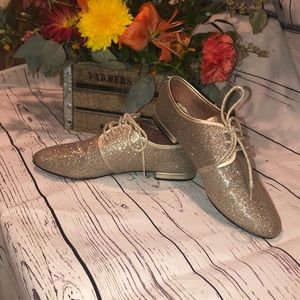 ALDO champagne sparkle oxfords